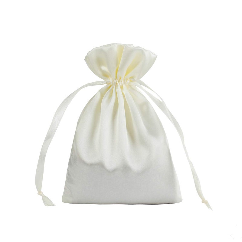 Generic Brands AKLVBL 30 Pack 5 x 7 Inches Beige Satin Gift Bags with Drawstring, Jewelry Drawstring Pouch, Wedding Favor Bags, Baby Shower Bags, silk bag - Image 1